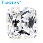 CZ 6A grade white square radiant cut cubic zirconia artificial loose gemstones(100pcs)