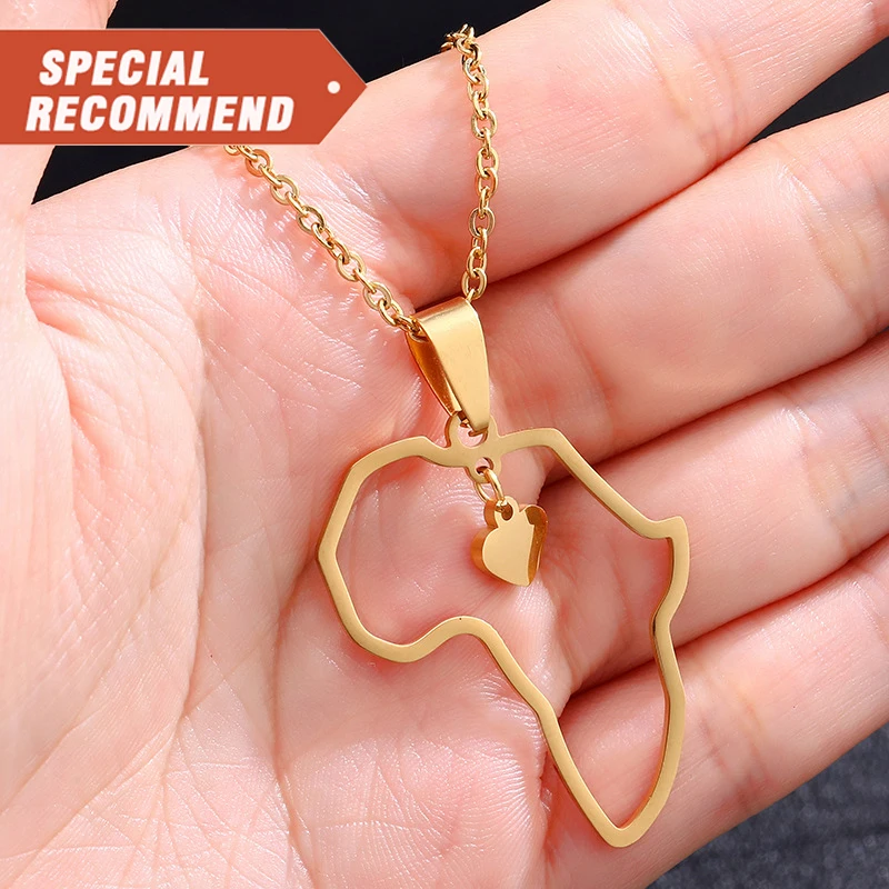personalized Men Women Jewelry Custom Cross Heart Stainless Steel African Queen 18k Gold Plated Africa Map Pendant Necklace
personalized Men Women Jewelry Custom Cross Heart Stainless Steel African Queen 18k Gold Plated Africa Map Pendant Necklace