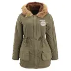 New designer Ladies Warm Classic Long Coat Fur Collar Hooded Quilted Jacket Slim Winter Parka Outwear Women Coats