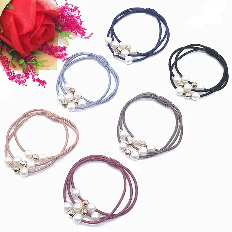 Three-in-one Pearl Rubber Soft Elastic Hair Band High-Elastic Loss-proof Hair Rope Ring Hair Rubber Bands Set for Girls, 5 colors
Three-in-one Pearl Rubber Soft Elastic Hair Band High-Elastic Loss-proof Hair Rope Ring Hair Rubber Bands Set for Girls, 5 colors