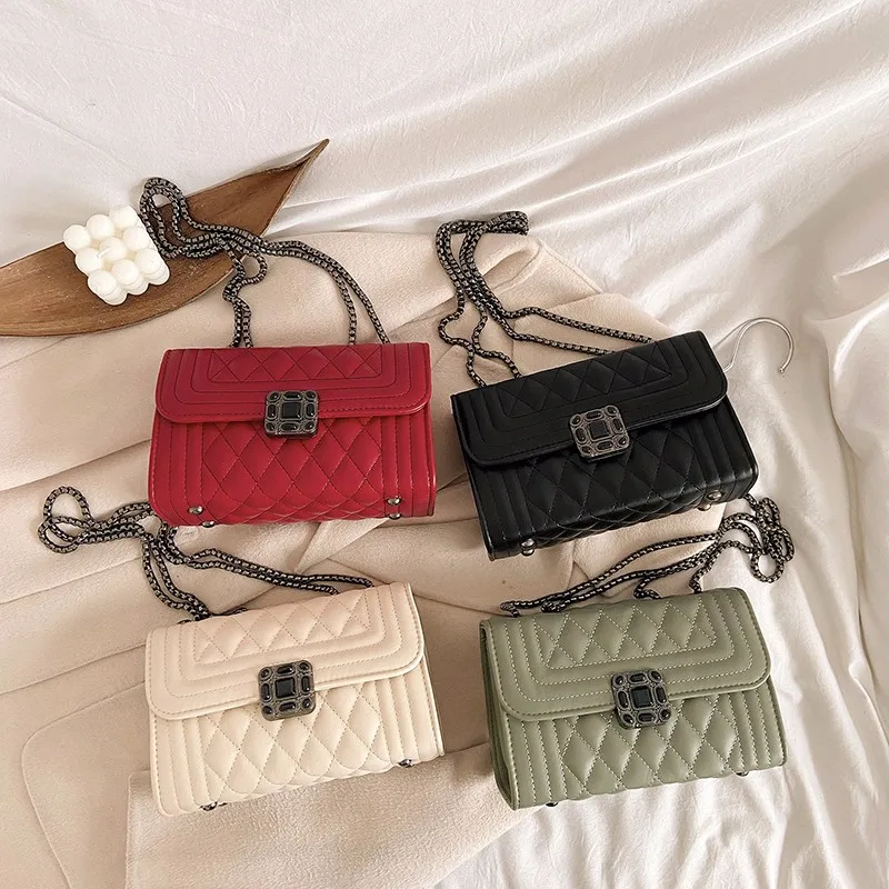female Korean version handbag rhombus chain bag shoulder bag small square bag crossbody purse, 4colors
female Korean version handbag rhombus chain bag shoulder bag small square bag crossbody purse, 4colors