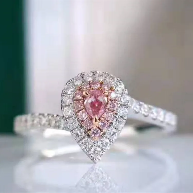 Sgarit Brand Luxury Royal Wedding Engagement Ring Diamond Jewelry 18K Solid Gold Jewelry 0.1Ct Genuine Natural Pink Diamond Ring
Sgarit Brand Luxury Royal Wedding Engagement Ring Diamond Jewelry 18K Solid Gold Jewelry 0.1Ct Genuine Natural Pink Diamond Ring