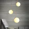 Modern Glass Ball LED Pendant Light Metal Magic Bean Molecular Milk white Suspension Lamp Study Room Simple Home lighting