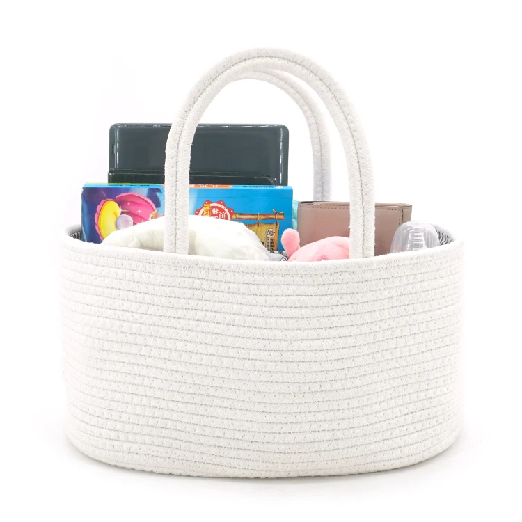 Baby Diaper Caddy Organizer - Nursery Storage Bin Cotton Canvas Portable Diaper Storage Basket, White
Baby Diaper Caddy Organizer - Nursery Storage Bin Cotton Canvas Portable Diaper Storage Basket, White