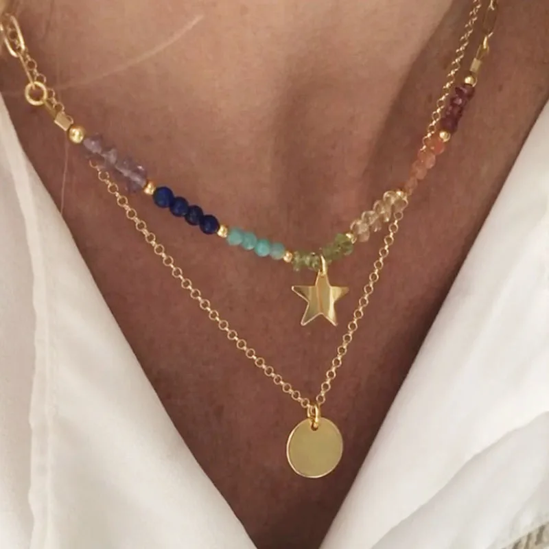 Punk Stainless Steel Chain Necklace Color Stone Stitching Women's Fashion Exquisite Necklace Necklace Women 2022
Punk Stainless Steel Chain Necklace Color Stone Stitching Women's Fashion Exquisite Necklace Necklace Women 2022