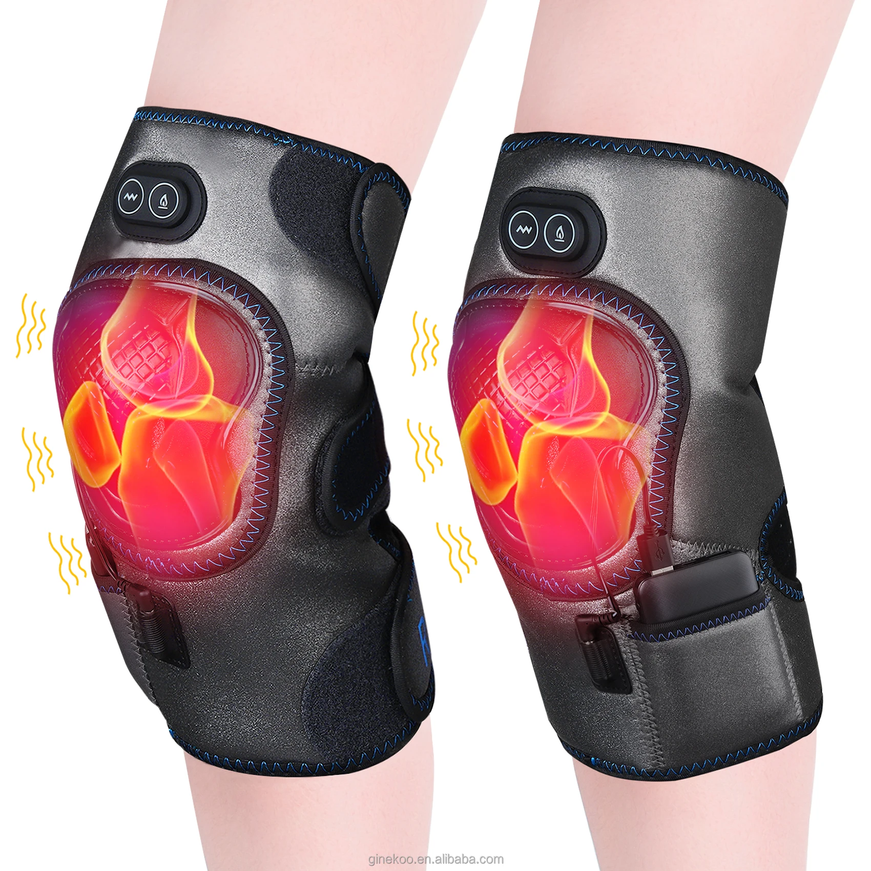 electric heated close fitting kneepads for outdoor sports knee support with rechargeable lithium battery, Black
electric heated close fitting kneepads for outdoor sports knee support with rechargeable lithium battery, Black