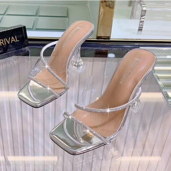2021 Woman High Pumps Rhinestone Open Toe Heels Sandal Transparent Women Heel Shoes, Silvery/black
2021 Woman High Pumps Rhinestone Open Toe Heels Sandal Transparent Women Heel Shoes, Silvery/black