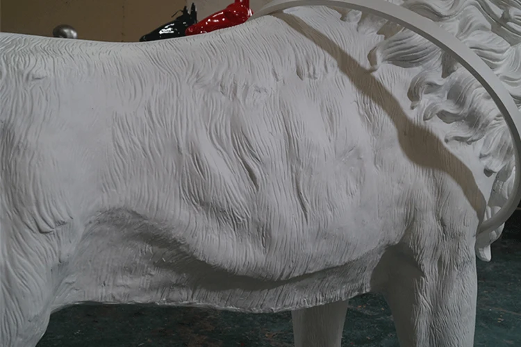 Modern LED Lion Resin LED light Floor White Standing Lamp Living Room Home Decor