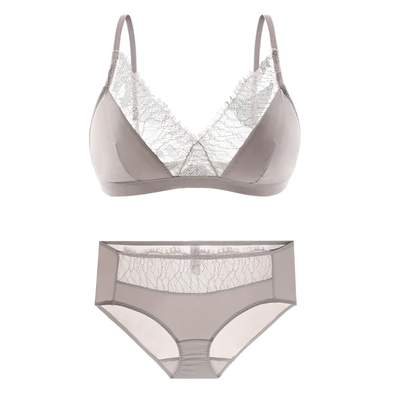 Eyelash lace bra set women latest model bra ladies sexy pure silk hot girls bra panties, Black/grey
Eyelash lace bra set women latest model bra ladies sexy pure silk hot girls bra panties, Black/grey
