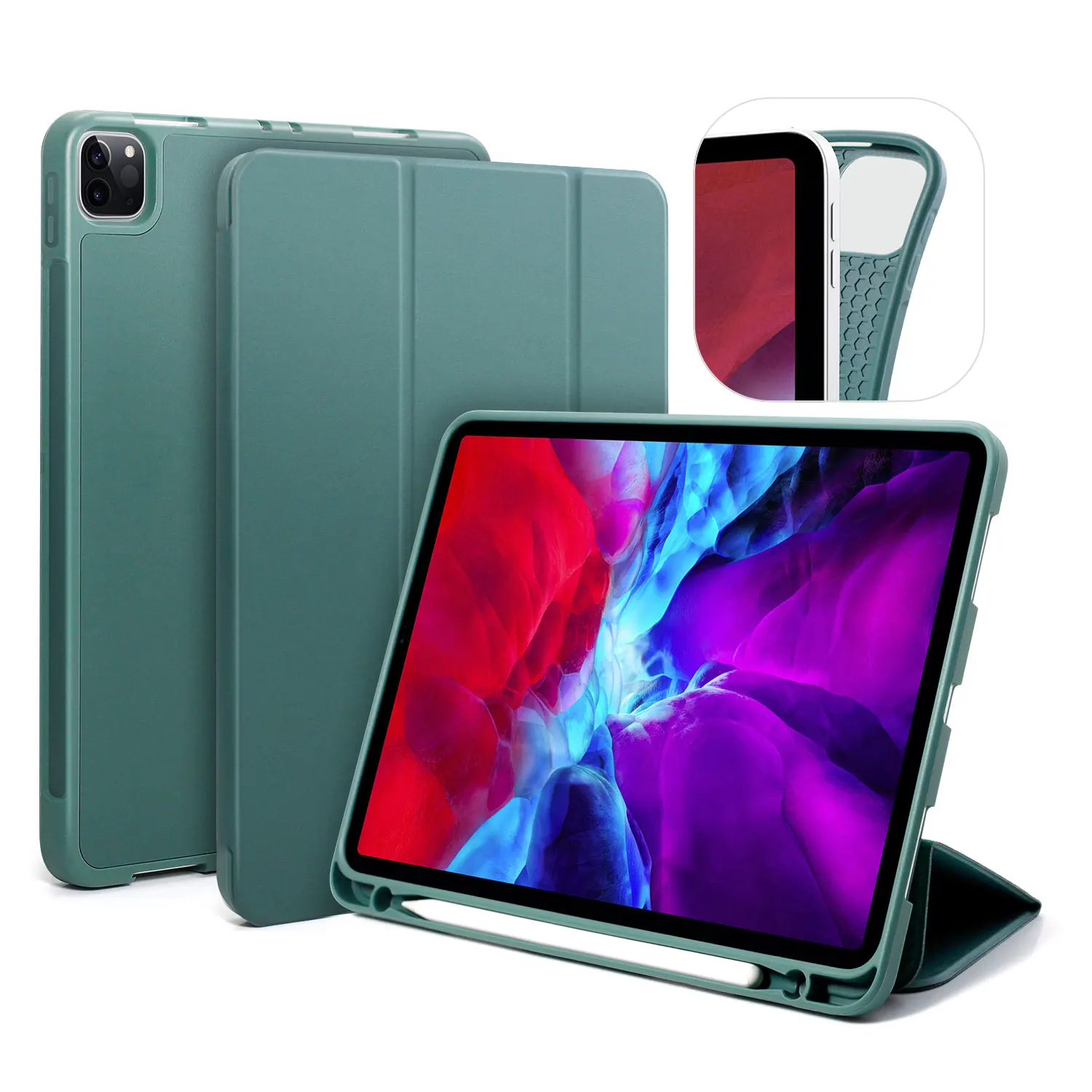 Universal Ultra Slim Shockproof Lightweight Auto-sleep Magnetic Smart TPU PU Leather Tri-folding Filp Tablet Cover For iPad Case
Universal Ultra Slim Shockproof Lightweight Auto-sleep Magnetic Smart TPU PU Leather Tri-folding Filp Tablet Cover For iPad Case