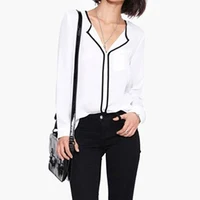 New Fashion Women Girls Long Sleeve V-neck Chiffon Business Temperament Simple Loose Shirt Tops
New Fashion Women Girls Long Sleeve V-neck Chiffon Business Temperament Simple Loose Shirt Tops