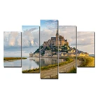 5 piece polyester fabric photo canvas scenery picture wall art printing