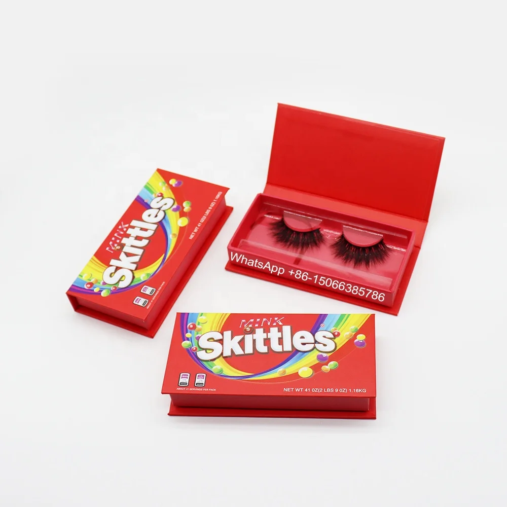 Custom empty red magnetic mink eye lash Box packaging skittles lashesbox for 25mm eyelash, Any color
Custom empty red magnetic mink eye lash Box packaging skittles lashesbox for 25mm eyelash, Any color