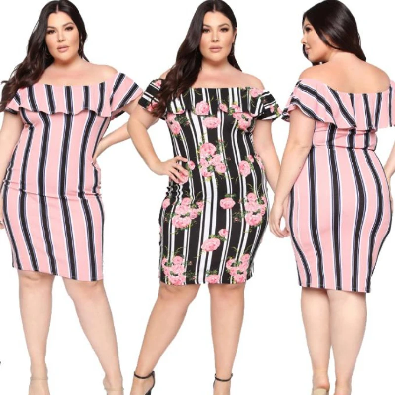 2021 summer plus size women's dress striped one-shoulder lotus leaf collar Strapless casual print plus size dress
2021 summer plus size women's dress striped one-shoulder lotus leaf collar Strapless casual print plus size dress