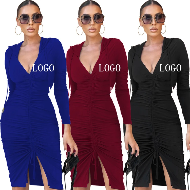 Autumn Fashion Solid Color Women Sexy Deep V Neck Split Skirt Club Dresses Women Long Sleeve Bodycon Casual Hoodie Dresses
Autumn Fashion Solid Color Women Sexy Deep V Neck Split Skirt Club Dresses Women Long Sleeve Bodycon Casual Hoodie Dresses