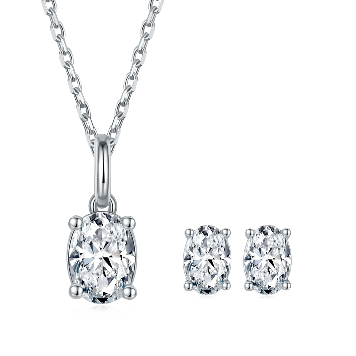 T90B Moissanite diamond white gold plated silver necklace and earring women jewelry sets
T90B Moissanite diamond white gold plated silver necklace and earring women jewelry sets