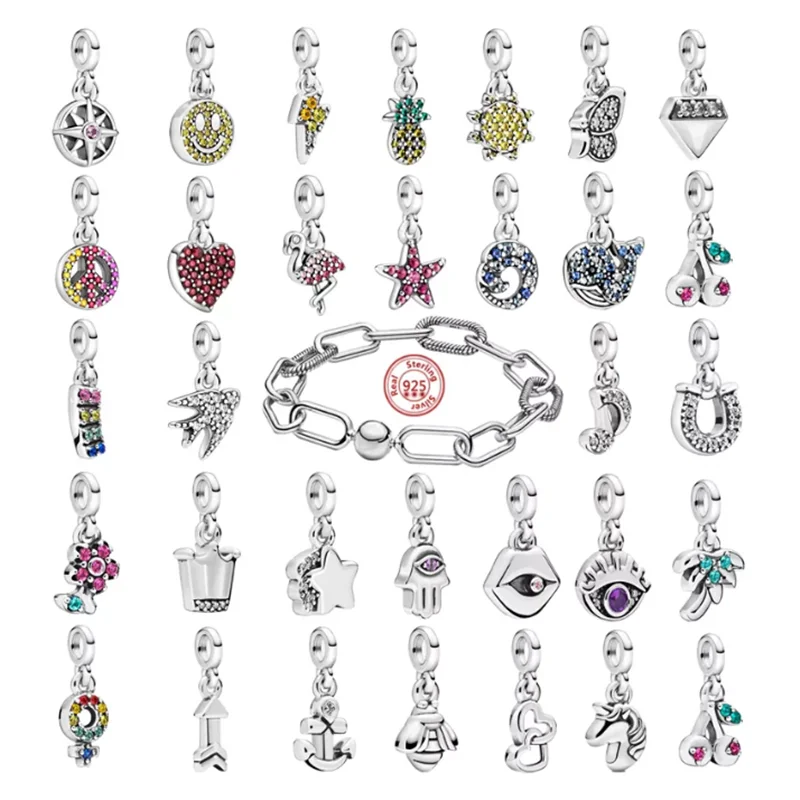 

2021 New jewelry 100% 925 standard silver charms High quality original logo ME series for pandora bracelet DIY Charm Beads