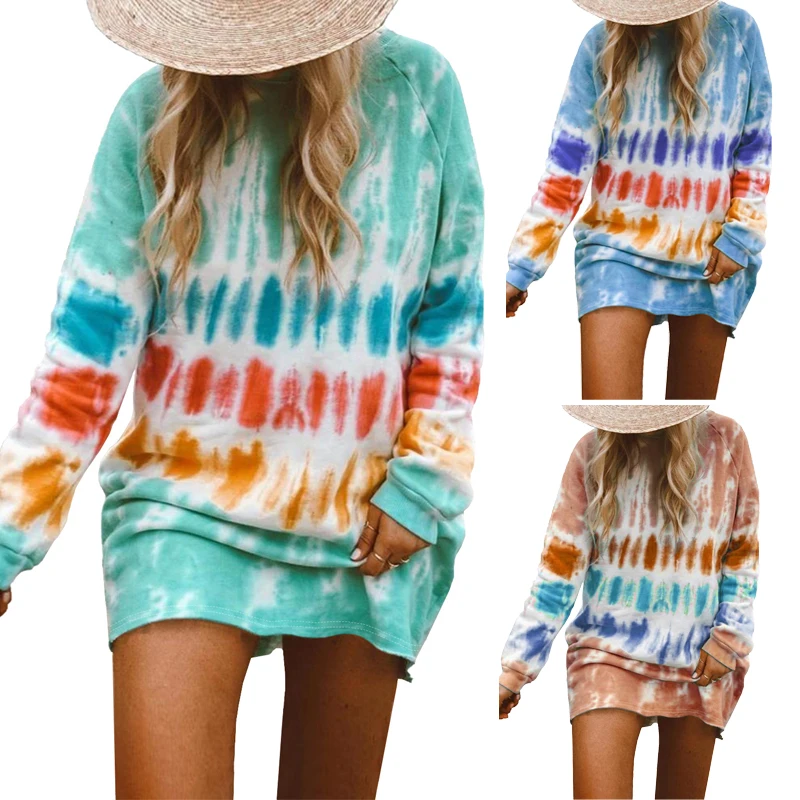 2021 New Arrival Fashion Casual Fall Clothing Tie Dye Long Sleeve Mini Winter Dresses Women, Customized tie dye dress
2021 New Arrival Fashion Casual Fall Clothing Tie Dye Long Sleeve Mini Winter Dresses Women, Customized tie dye dress