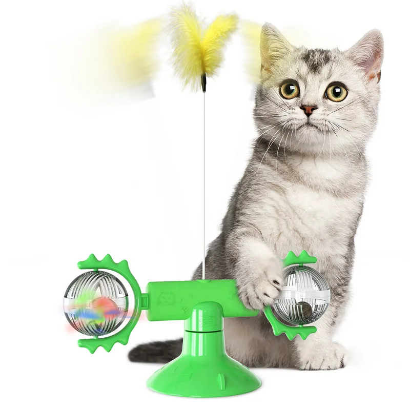 Hot style cat planet turntable windmill tickle cat stick scratch badminton cat toy, Lake blue, green, yellow
Hot style cat planet turntable windmill tickle cat stick scratch badminton cat toy, Lake blue, green, yellow
