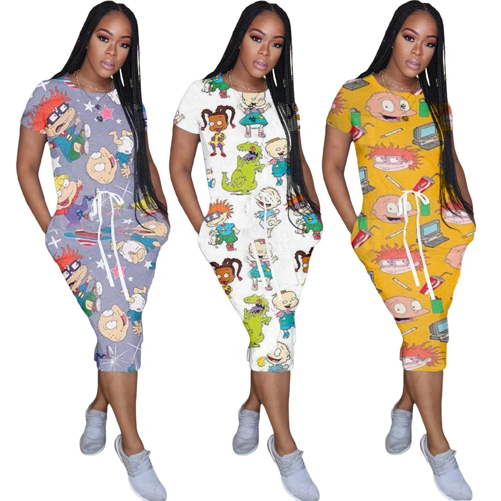 AI27-8166 European and American women's cotton elastic waist short sleeve cartoon digital printing dress
AI27-8166 European and American women's cotton elastic waist short sleeve cartoon digital printing dress