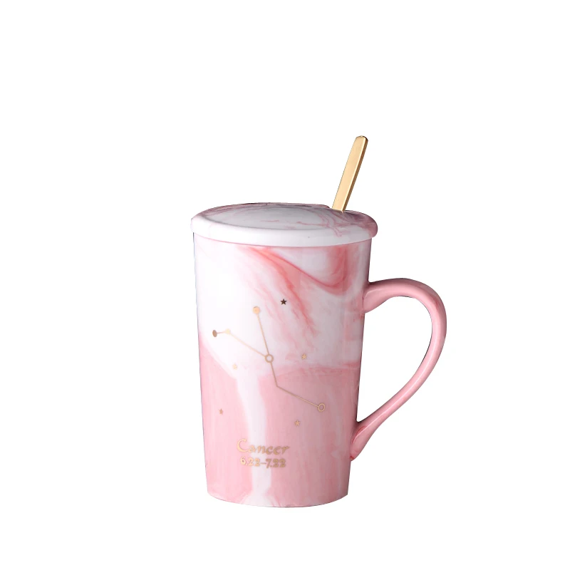 Nordic simple marble 12 constellations real gold pattern ceramic mug with cover spoon lovers cup can be customized logo
Nordic simple marble 12 constellations real gold pattern ceramic mug with cover spoon lovers cup can be customized logo