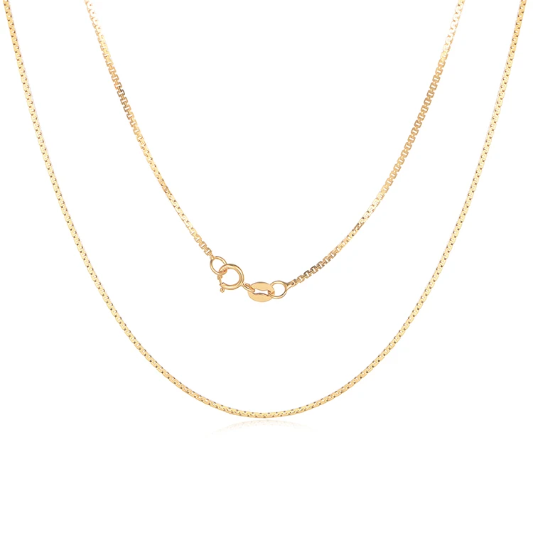 18K solid gold chain jewelry 0.8mm real yellow gold box links chain necklace for woman
18K solid gold chain jewelry 0.8mm real yellow gold box links chain necklace for woman