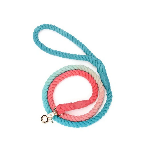 2021 new wholesale custom dog leash gradient color hand-dyed woven cotton rope dog leash, 7 colors
2021 new wholesale custom dog leash gradient color hand-dyed woven cotton rope dog leash, 7 colors