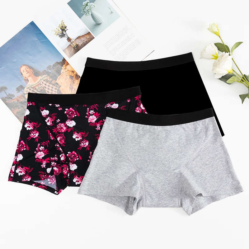 Factory ultra soft postpartum ladies underwear 4 layer period panties leak proof cotton boxer briefs period underwear for women, Black 
Factory ultra soft postpartum ladies underwear 4 layer period panties leak proof cotton boxer briefs period underwear for women, Black