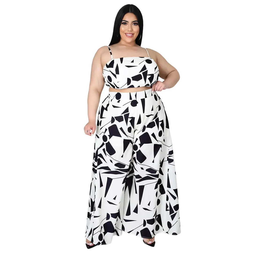 XL-5XL Women Set Casual Printed Zipper Backless Tube Top Wide-Leg Pants Summer Plus Size 2 Piece Set Women
XL-5XL Women Set Casual Printed Zipper Backless Tube Top Wide-Leg Pants Summer Plus Size 2 Piece Set Women