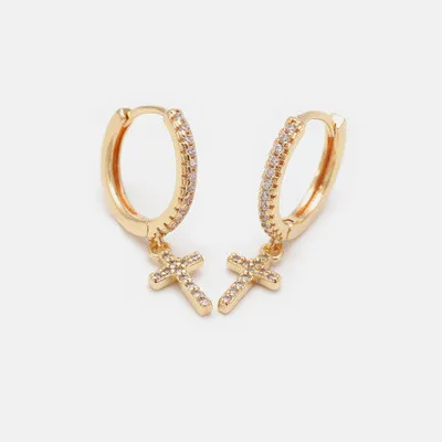 2020 Creativity Silver Gold Plated Cross Clip on Hoop Earrings Full Platinum CZ Diamond Cross Dangle Earrings
2020 Creativity Silver Gold Plated Cross Clip on Hoop Earrings Full Platinum CZ Diamond Cross Dangle Earrings