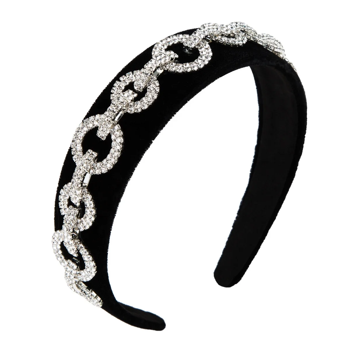 New Design Fashion Bezel Black Velvet Headbands for Woman Rhinestone Round Hair Hoop Vintage Simple Design Hair Accessories, Picture shows
New Design Fashion Bezel Black Velvet Headbands for Woman Rhinestone Round Hair Hoop Vintage Simple Design Hair Accessories, Picture shows