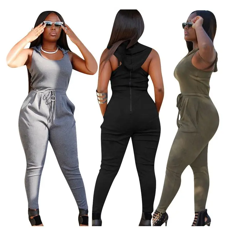 07296NB Hot selling casual zipper sleeveless solid color hooded sports jumpsuits women one piece jumpsuits and rompers
07296NB Hot selling casual zipper sleeveless solid color hooded sports jumpsuits women one piece jumpsuits and rompers