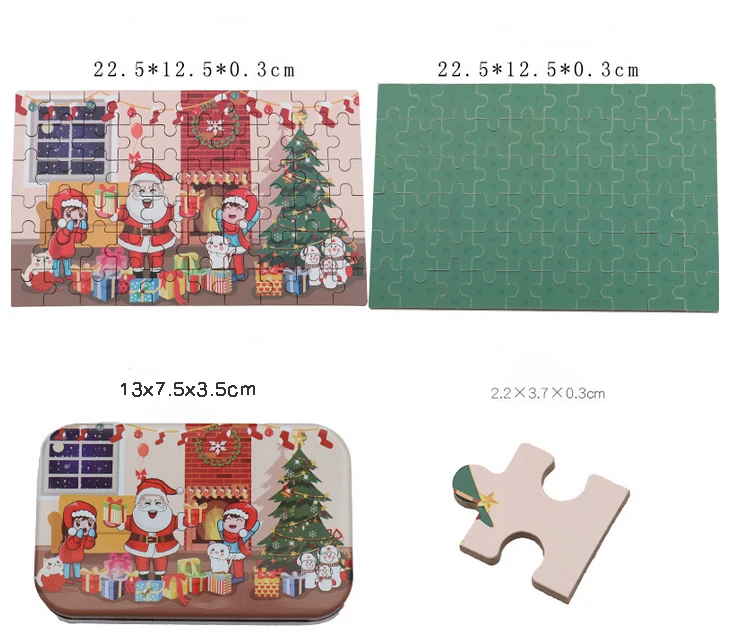 christmas gift diy 2d wooden jigsaw puzzle for kids