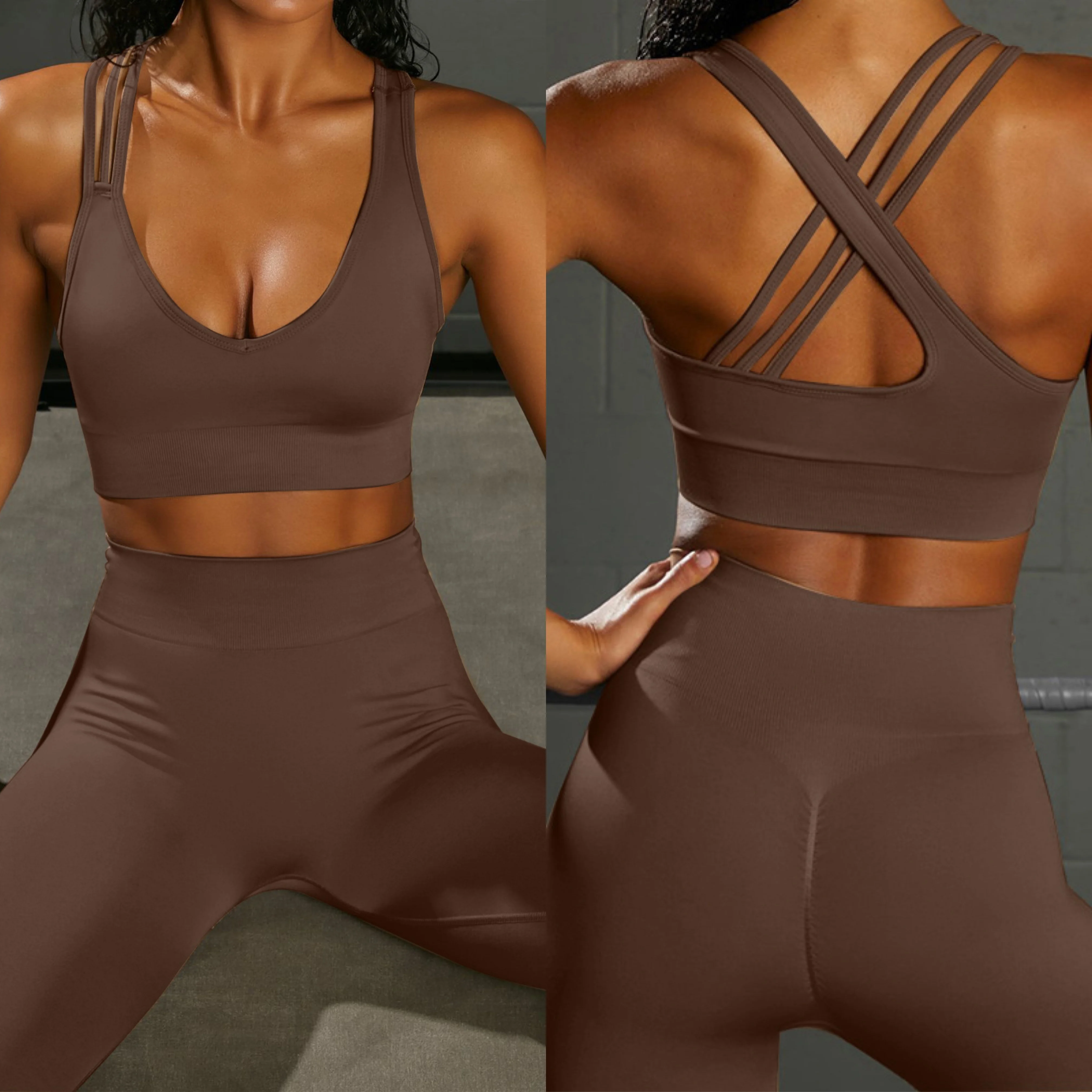 New style activewear high waist butt lifter pants sports fitness suit women sexy beautiful back cross bra yoga 2 piece sets, As picture show
New style activewear high waist butt lifter pants sports fitness suit women sexy beautiful back cross bra yoga 2 piece sets, As picture show