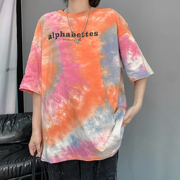 Women Summer Casual Short Sleeve Tops Blouse Tie Dye Print T-shirt O-neck Loose Women Shirt
Women Summer Casual Short Sleeve Tops Blouse Tie Dye Print T-shirt O-neck Loose Women Shirt