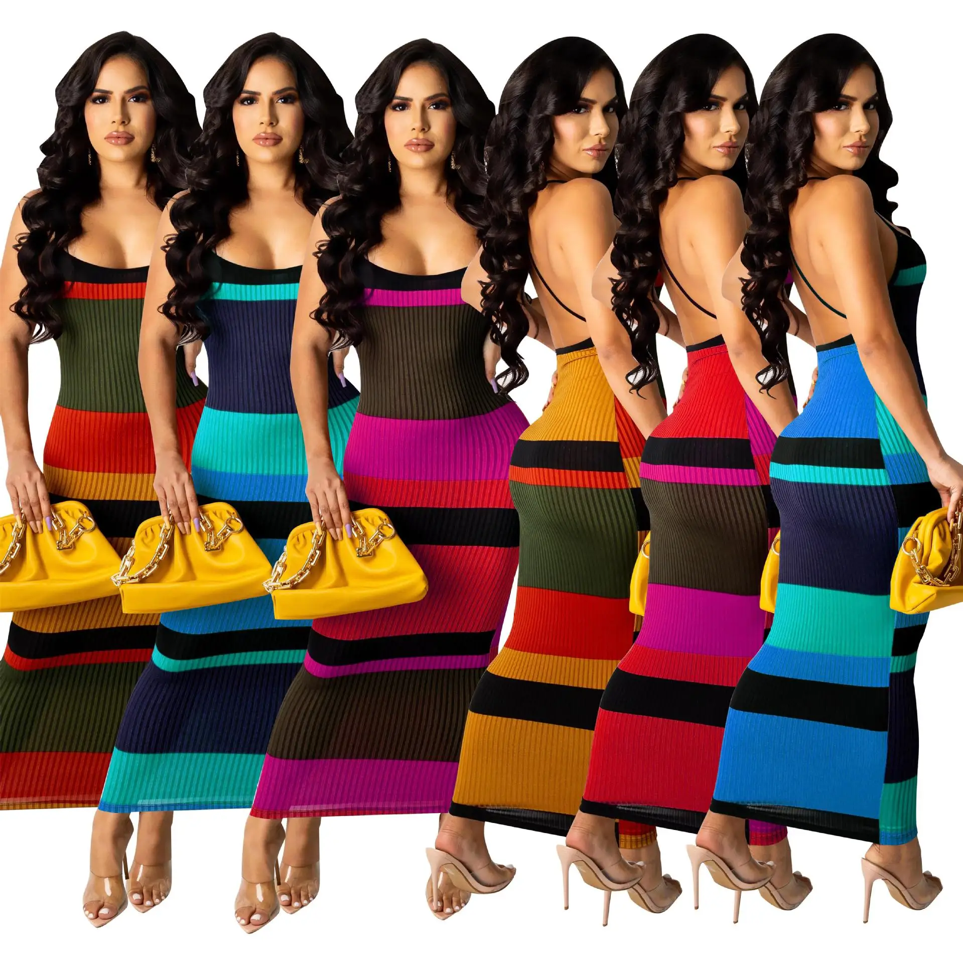 10502-SW3 sehe fashion 2021 summer women stripe knitting halter sexy dresses, 3 colors
10502-SW3 sehe fashion 2021 summer women stripe knitting halter sexy dresses, 3 colors