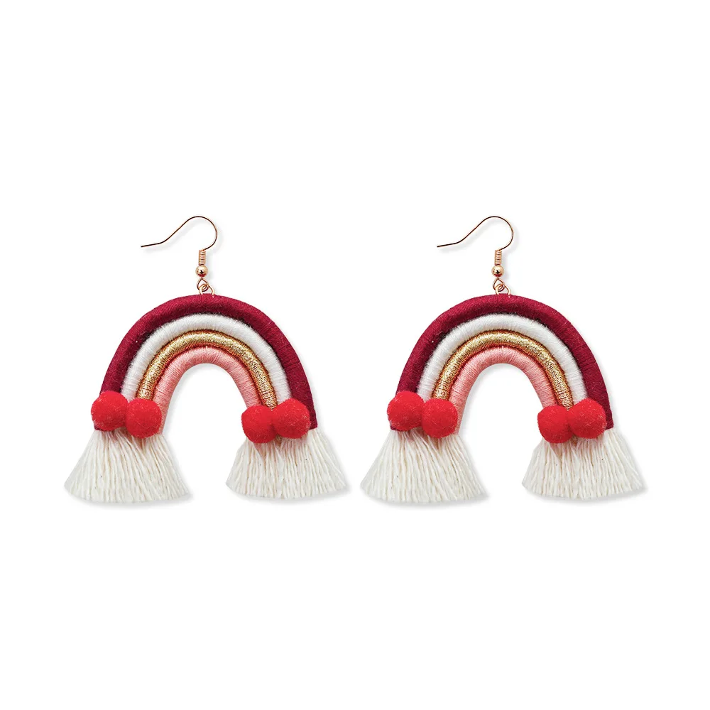 Hot Rope Personalized Tassel Bohemian Earrings Custom Colorful Hand-woven Retro Fringe Dangle Stud Earrings
Hot Rope Personalized Tassel Bohemian Earrings Custom Colorful Hand-woven Retro Fringe Dangle Stud Earrings