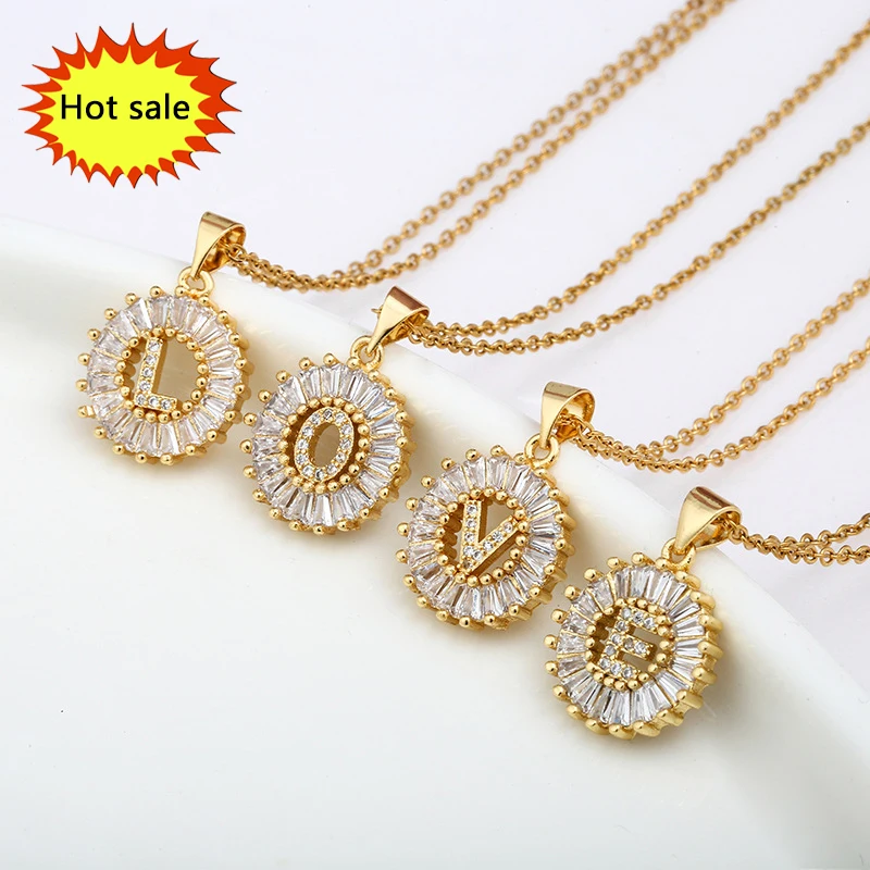 Hot Selling 18K Gold plated Jewelry A-Z English Initial Necklace Women Cubic Zircon Stainless steel Pendant Necklace
Hot Selling 18K Gold plated Jewelry A-Z English Initial Necklace Women Cubic Zircon Stainless steel Pendant Necklace
