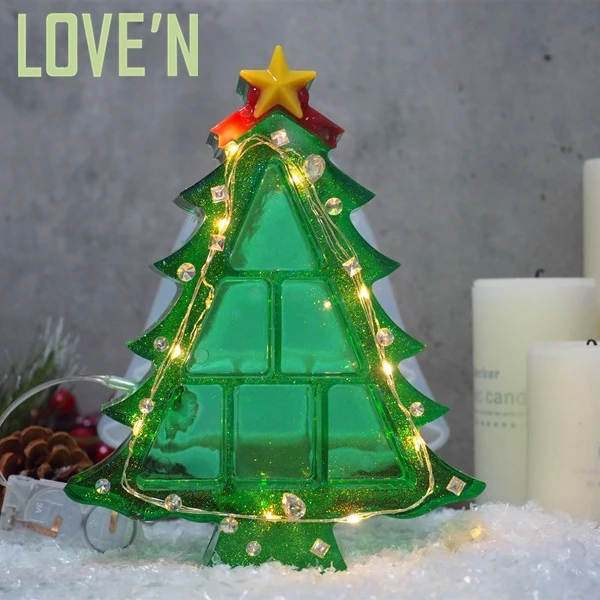 LOVE'N LV0105T jewelry storage trinket box Christmas Tree resin silicone mold for party decorations
LOVE'N LV0105T jewelry storage trinket box Christmas Tree resin silicone mold for party decorations