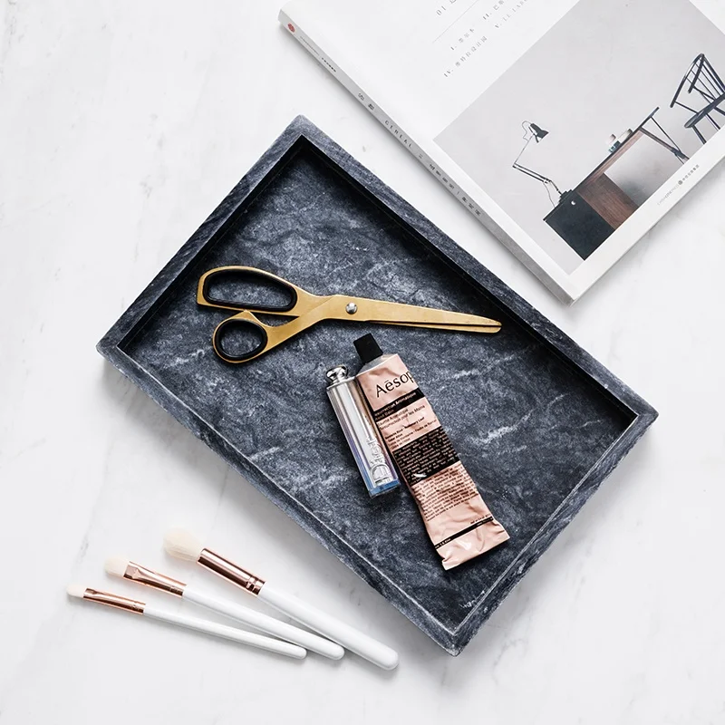 Nordic minimalist natural marble tray cosmetics jewelry storage tray bathroom desktop storage box
Nordic minimalist natural marble tray cosmetics jewelry storage tray bathroom desktop storage box