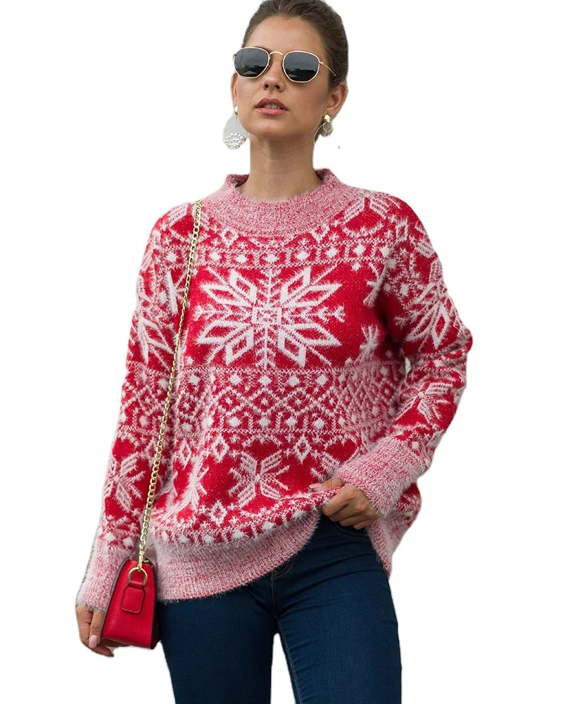 Christmas Plus Size Sweaters Women Autumn And Winter Long-Sleeved Round Neck Loose Sweater, Picture 
Christmas Plus Size Sweaters Women Autumn And Winter Long-Sleeved Round Neck Loose Sweater, Picture