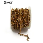 WT-RBC095 Gorgeous natural tiny faceted tiger eye stone beads chain women jewelry necklace stone beads chain