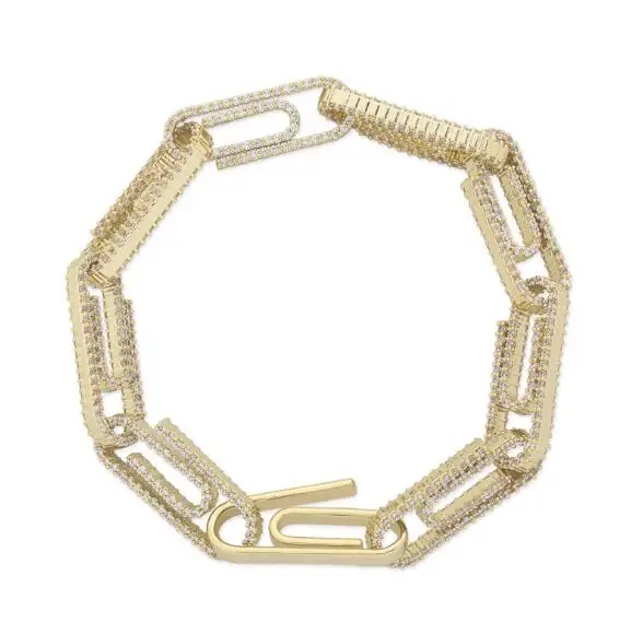 Hip hop cuban link full of zircon real gold plated men's and women's Button bracelets, Golden , silver
Hip hop cuban link full of zircon real gold plated men's and women's Button bracelets, Golden , silver
