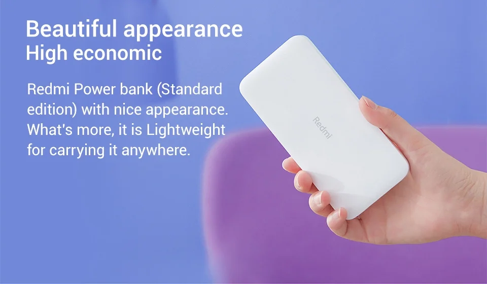 Wholesale Original Xiaomi Redmi 10000mAh Dual USB Input Output Charger Portable Power Bank