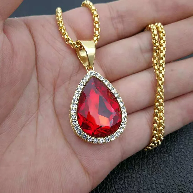 Hip Pops Fashionable Unisex Gold Plated Titanium Multi Color Crystal Pendant Necklace Water Drop Shape Crystal Pendant Necklace
Hip Pops Fashionable Unisex Gold Plated Titanium Multi Color Crystal Pendant Necklace Water Drop Shape Crystal Pendant Necklace