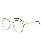 Fashion Reading Optical Frame Metal Polygon Acetatel Plain Glasses Wholesale Women Ornament