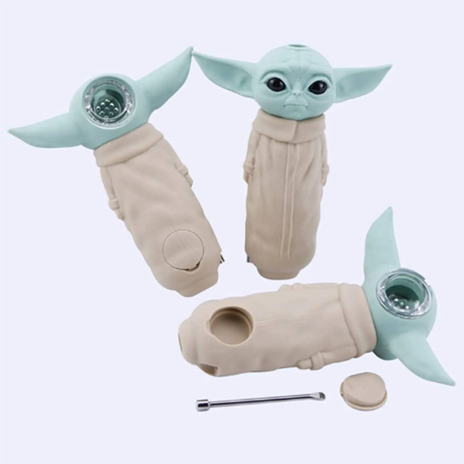 2021 new product Grogu Yoda Pipe with Dabber Glass Bowl Dabs Smoking Accessories bong pipe, As picture
2021 new product Grogu Yoda Pipe with Dabber Glass Bowl Dabs Smoking Accessories bong pipe, As picture