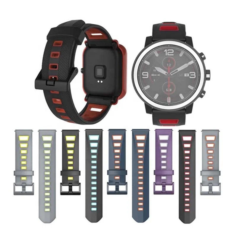 

BOORUI Smart Silicone Watch Band Straps for Samsung Galaxy S2 S3 S4 Silicone Watch Band 22MM 20MM Watch Straps for amazfit, Varied flowersamazfit gts strap 20mm