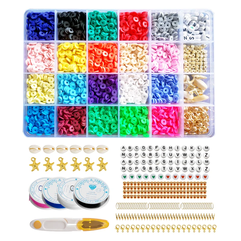 DIY Craft kit Flat Round Polymer Clay Beads with 26 Alphabet letters for Jewelry Making Bracelets Necklace Earring set, Colorful
DIY Craft kit Flat Round Polymer Clay Beads with 26 Alphabet letters for Jewelry Making Bracelets Necklace Earring set, Colorful