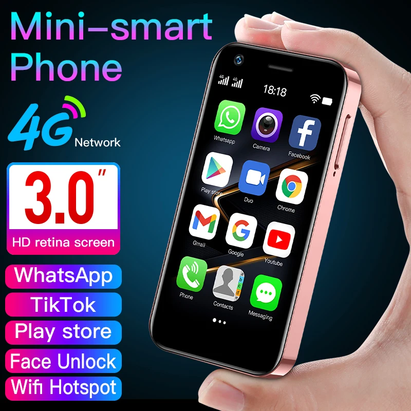 

SOYES XS12 Super Mini 4G LTE SmartPhone 3GB RAM 32GB 64GB ROM 3.0" Quad Core Android 9.0 1250mAh 5.0MP Small Pocket Mobile Phone